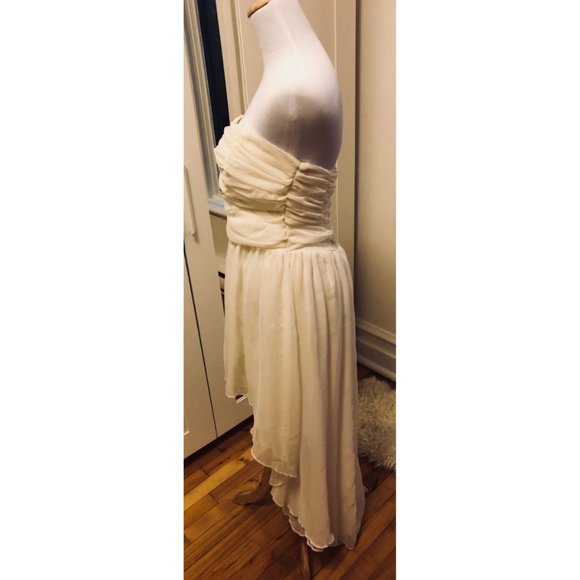 Ellison strapless high low cream formal dress size Large - Picture 2 of 6